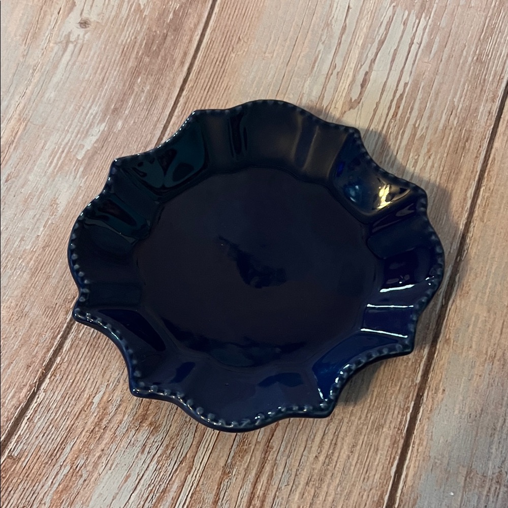 California Pantry Cobalt Blue Scalloped Ceramic Trinket Dish